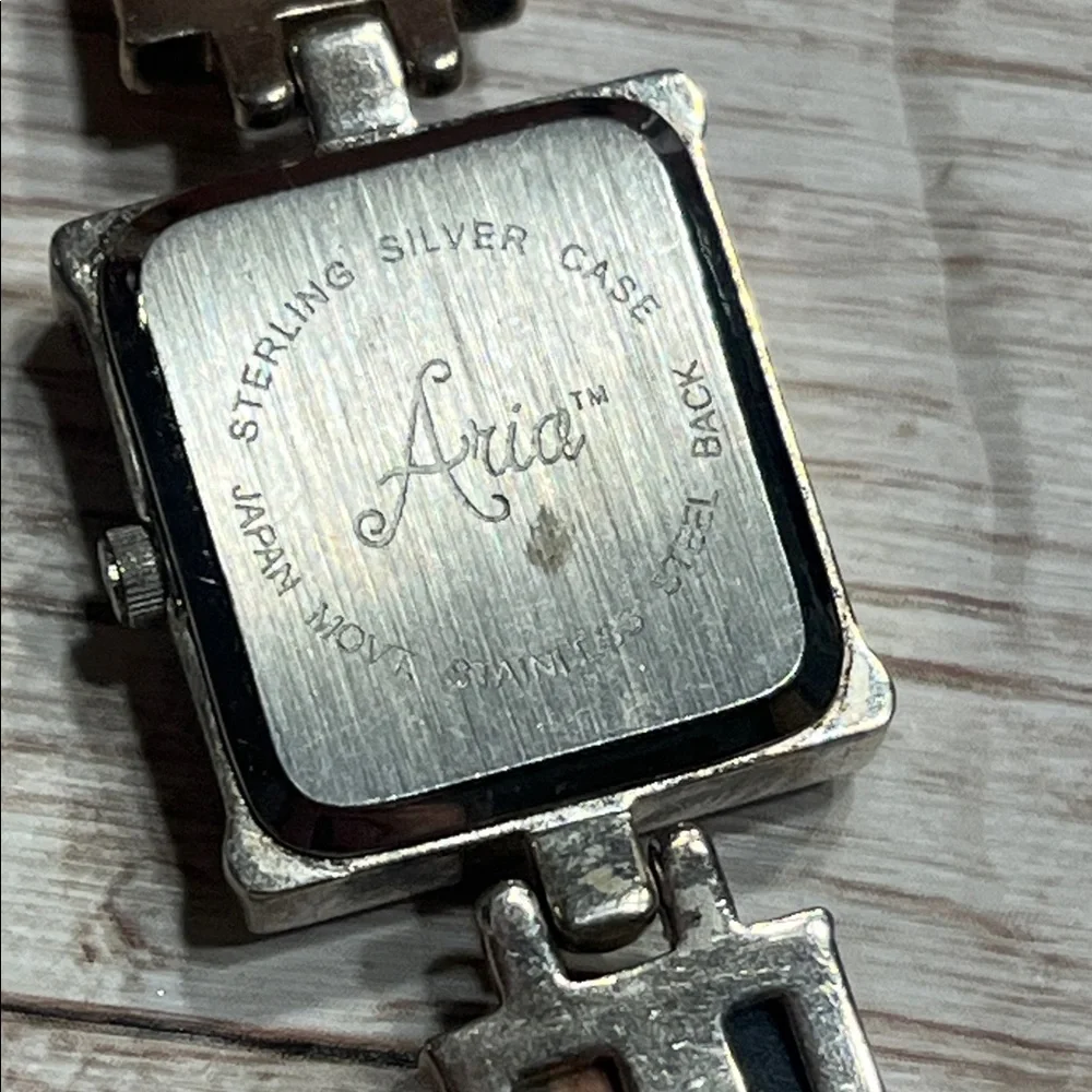 Aria Quartz 925 Silver Multicolor Square Dial Watch